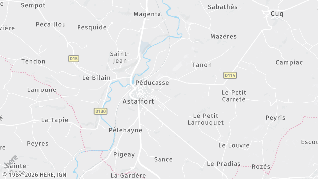 Carte de la zone d'intervention à Astaffort