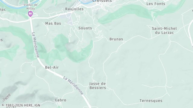 Carte de la zone d'intervention à Creissels