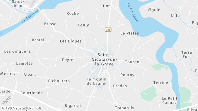 Carte de la zone d'intervention à Saint-Nicolas-de-la-Grave