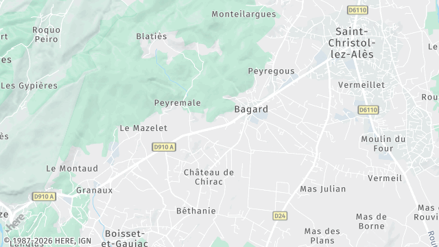 Carte de la zone d'intervention à Bagard