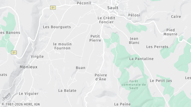 Carte de la zone d'intervention à Sault