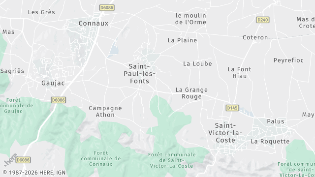 Carte de la zone d'intervention à Saint-Paul-les-Fonts