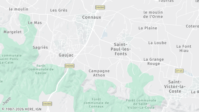 Carte de la zone d'intervention à Connaux