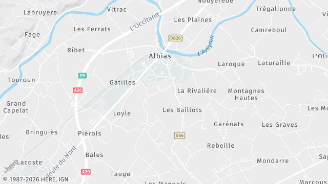 Carte de la zone d'intervention à Albias