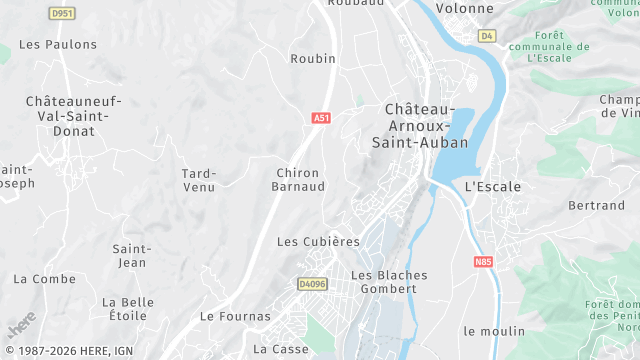 Carte de la zone d'intervention à Château-Arnoux-Saint-Auban