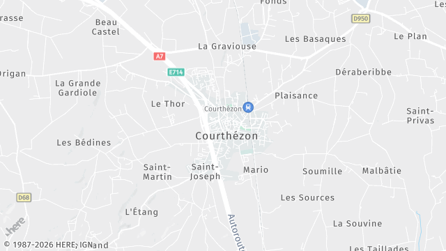Carte de la zone d'intervention à Courthézon
