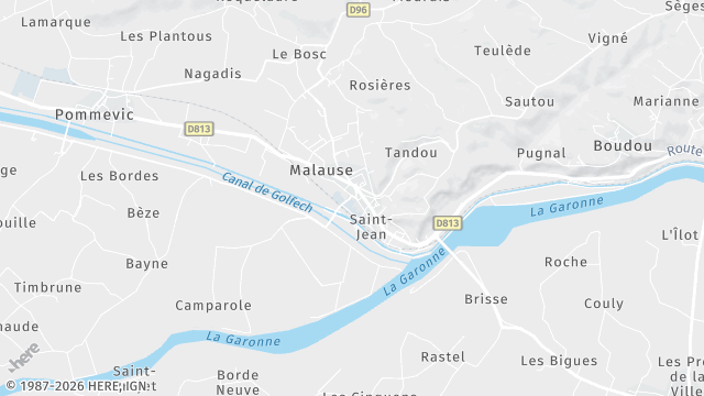 Carte de la zone d'intervention à Malause