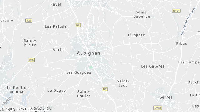 Carte de la zone d'intervention à Aubignan