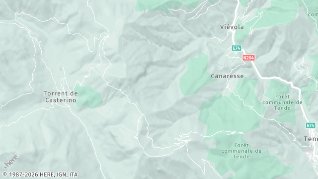 Carte de la zone d'intervention à Tende