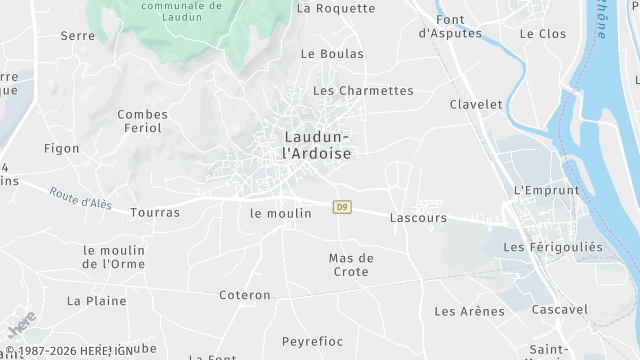 Carte de la zone d'intervention à Laudun-l'Ardoise