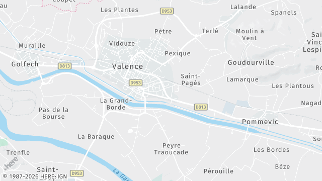 Carte de la zone d'intervention à Valence