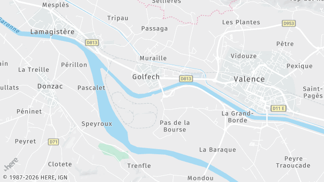 Carte de la zone d'intervention à Golfech