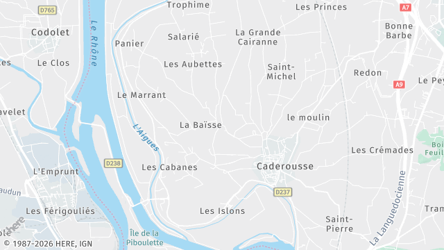 Carte de la zone d'intervention à Caderousse