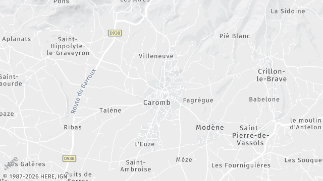 Carte de la zone d'intervention à Caromb