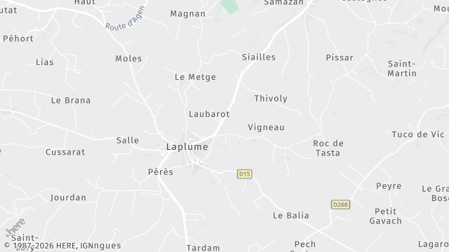 Carte de la zone d'intervention à Laplume