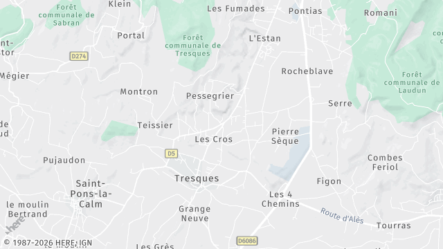 Carte de la zone d'intervention à Tresques
