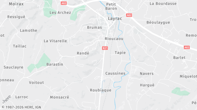 Carte de la zone d'intervention à Layrac