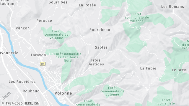 Carte de la zone d'intervention à Volonne