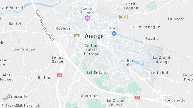 Carte de la zone d'intervention à Orange