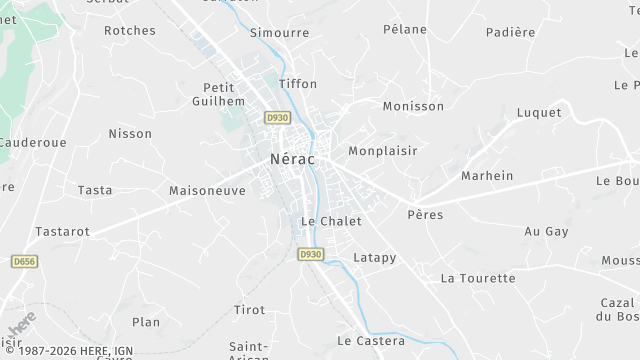 Carte de la zone d'intervention à Nérac
