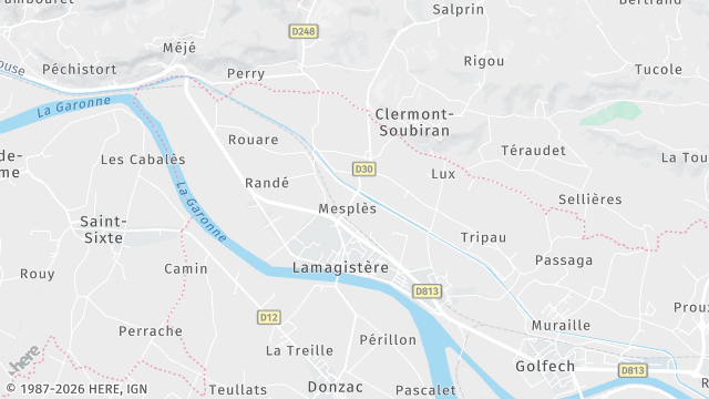 Carte de la zone d'intervention à Lamagistère