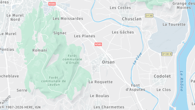 Carte de la zone d'intervention à Orsan