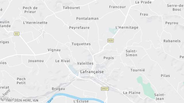 Carte de la zone d'intervention à Lafrançaise
