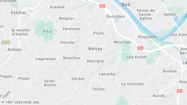Carte de la zone d'intervention à Moirax