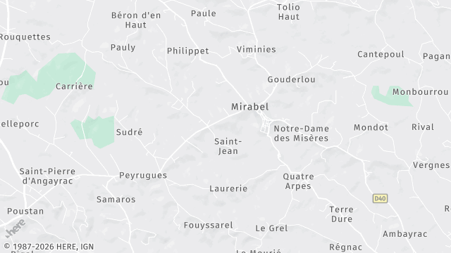 Carte de la zone d'intervention à Mirabel