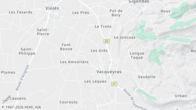 Carte de la zone d'intervention à Vacqueyras
