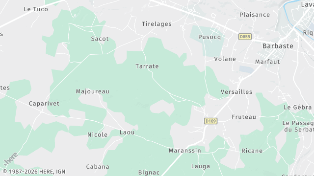 Carte de la zone d'intervention à Barbaste