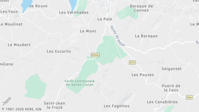 Carte de la zone d'intervention à Salles-Curan
