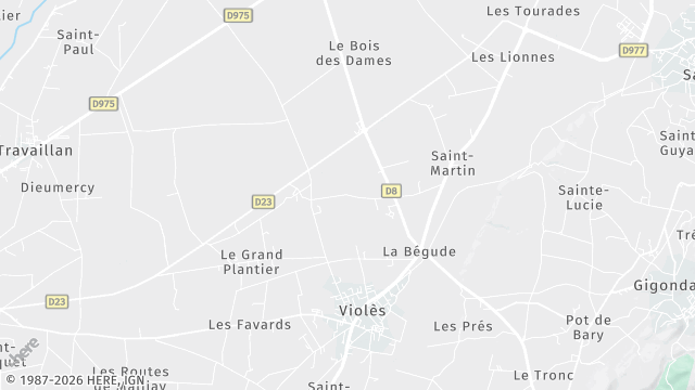 Carte de la zone d'intervention à Violès