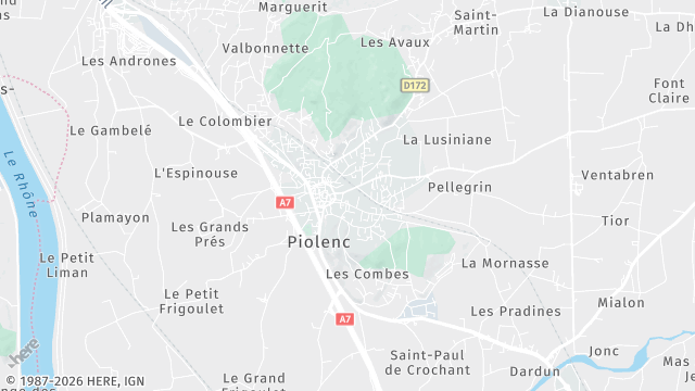Carte de la zone d'intervention à Piolenc