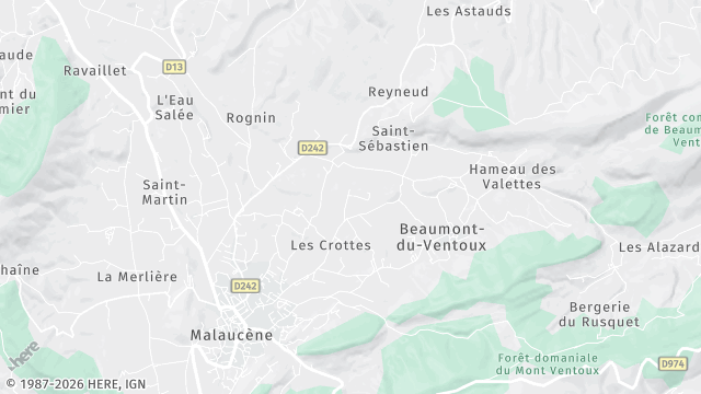 Carte de la zone d'intervention à Malaucène