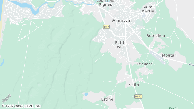 Carte de la zone d'intervention à Mimizan