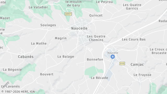 Carte de la zone d'intervention à Naucelle