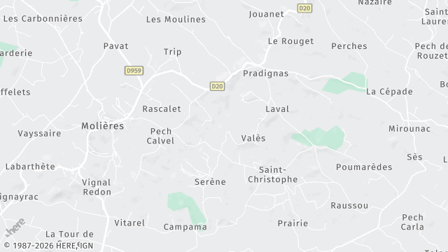 Carte de la zone d'intervention à Molières