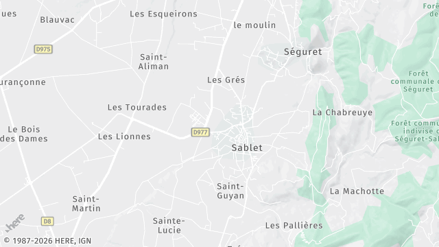 Carte de la zone d'intervention à Sablet