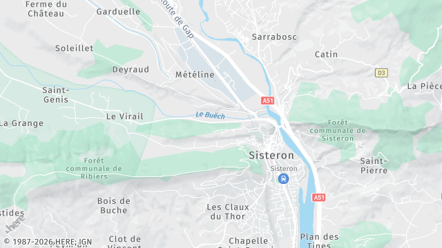 Carte de la zone d'intervention à Sisteron