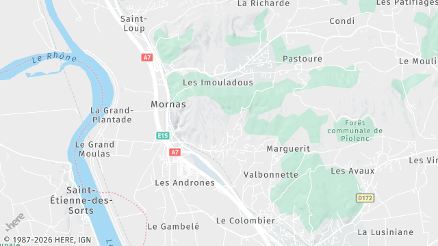 Carte de la zone d'intervention à Mornas