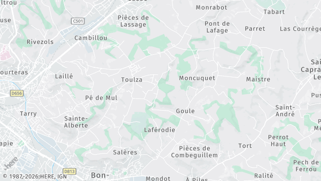 Carte de la zone d'intervention à Bon-Encontre