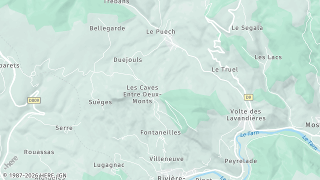 Carte de la zone d'intervention à Rivière-sur-Tarn