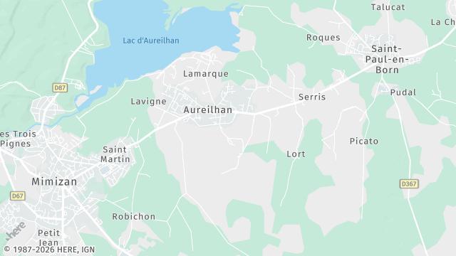 Carte de la zone d'intervention à Aureilhan