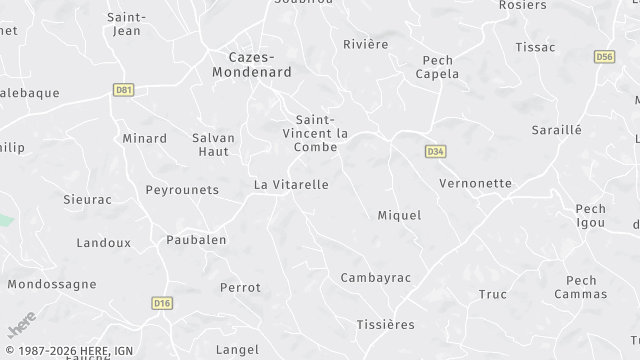 Carte de la zone d'intervention à Cazes-Mondenard