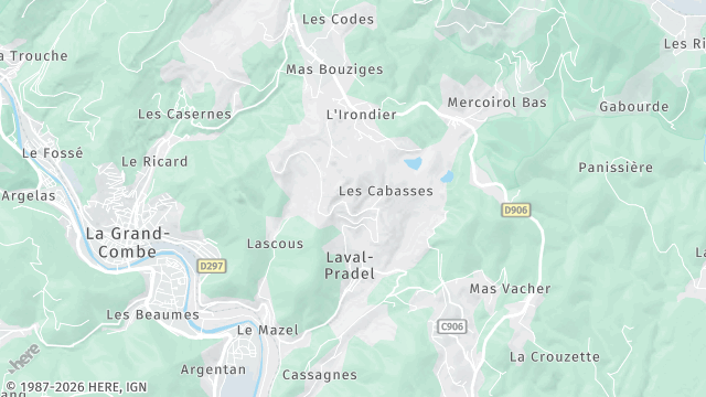 Carte de la zone d'intervention à Laval-Pradel