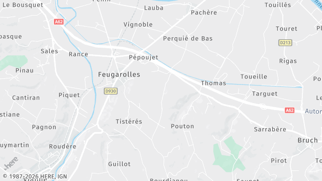 Carte de la zone d'intervention à Feugarolles