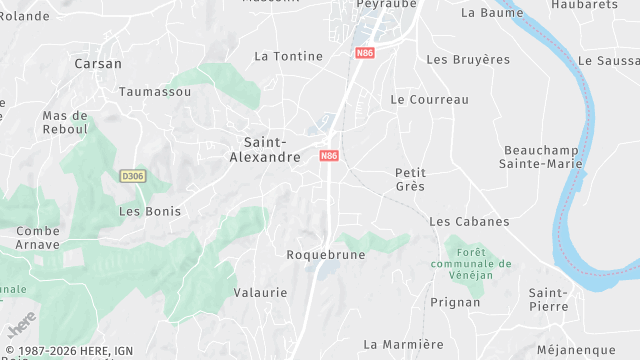 Carte de la zone d'intervention à Saint-Alexandre