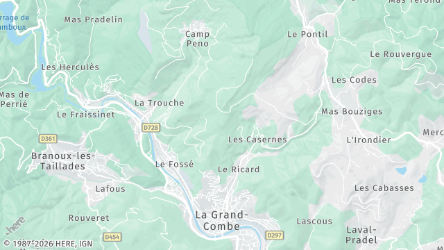 Carte de la zone d'intervention à La Grand-Combe