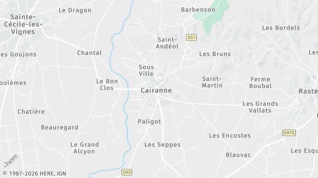 Carte de la zone d'intervention à Cairanne